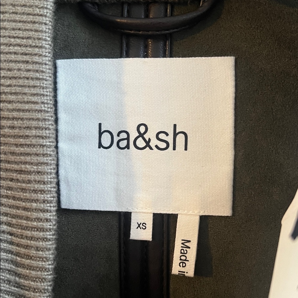 NWT ba&sh Olive Green Sherpa Pea Coat - Picture 6 of 13